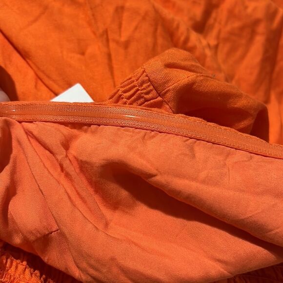 ASTR the Label Off Shoulder Puff Sleeve Midi Dress in Orange NWT Size xs - Picture 8 of 10